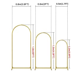 Metal Wedding Arch, Set of 3 Backdrop Stand for Wedding, Bridal, Indoor Outdoor Party Decoration