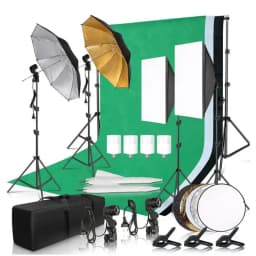 Photography Lighting Kit 2.6x3M Photo Background Muslin Backdrops & Softbox & Umbrella & Reflector& Light Stand For Photo Studio