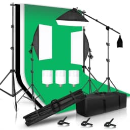 Photography Lighting Kit 2.6x3M Photo Background Muslin Backdrops & Softbox & Umbrella & Reflector& Light Stand For Photo Studio