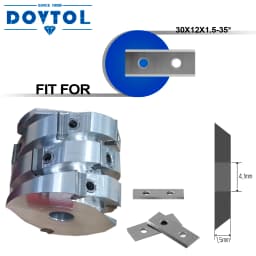 Square 30x12x1.5mm 1.18 inch Carbide Inserts Cutter Blades 2 Edges for Woodworking Groove Helical Planer