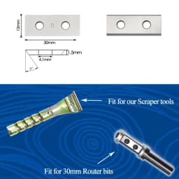 Square 30x12x1.5mm 1.18 inch Carbide Inserts Cutter Blades 2 Edges for Woodworking Groove Helical Planer