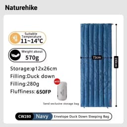 Naturehike CW280 CWM400 CW295 Sleeping Bag Winter Waterproof Goose Down Sleeping Bag Ultralight Hiking Camping Sleeping Bag