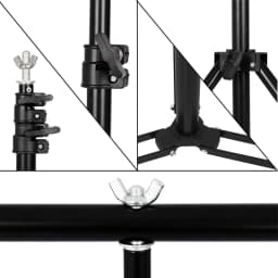 SH T-shaped Stand Backdrop Frame Aluminum Photography Photo Studio Green Background Support System for Video Chroma Key Screen