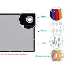 MIXITO Black Edge With Hole 16:9Gray Anti-light Projection Screen 30-133 Inch Outdoor Household Office Portable Projector Screen