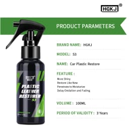 100ml S3 Plastic Restorer Agent Wax Instrument Panel Auto Interior Auto Leather Liquid Wax Polish for Plastic Spray HGKJ