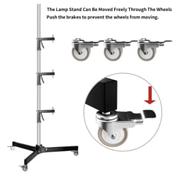 SH 63cm-190cm Gun Grip Light Stand 1/4 and 3/8 Screw With Wheels Folding Tripod For Studio Flash LED Light Softbox COB Light