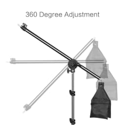 Phone Tripod C Stand for Photo Studio 2M with 1.4M Crossbar Boom Arm Sandbag Supporting Photography Phone Flash Video Record