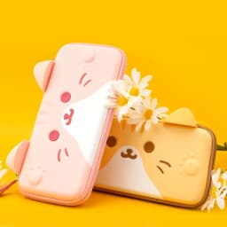 GeekShare Cute Cats Ears Portable Case For Nintendo Switch And Lite Gray 3D Ears Travel Carrying Case For Nintendo Switch OLED