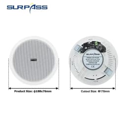 5.25 Inch Audience 10W Bluetooth Ceiling Speakers Built In Digital Class D Amplifier Bluetooth Speaker for Indoor Outdoor Camper