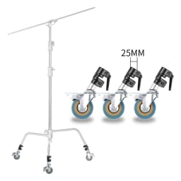 3Pcs C-Stand Swivel Caster Wheel Set,25MM Diameter For Photography Century Foldable Light Stand Tripod Magic Leg