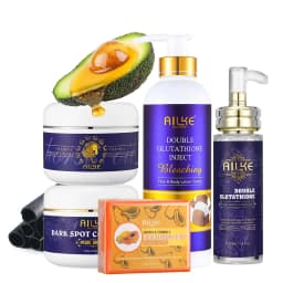 AILKE Double Glutathione Whitening Kit for Women, Hydration, Anti Dark Spots, Freckles, Hyperpigmentation, Even Skin Tone Set