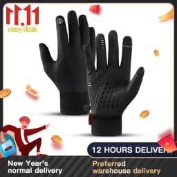 Outdoor Sports Autumn And Winter Men'S Anti-Splashing Warm And Windproof Women'S Touch Screen Bicycle Riding Cold-Proof Gloves