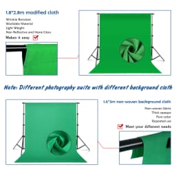 Photography Backdrop Stand With Background Adjustable Green Screen Background Frame Support System Kit For Photo Studio