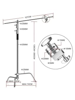 SH New 290cm Stainless Steel Tripod Photography Photo Video Studio Heavy Duty Background Stand For SoftBox LED Light Mobile Live