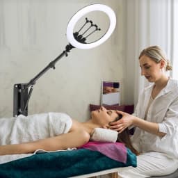22inch Ring Light With 54/67inch Wall Mount Boom Arm Photo Studio Kit 180º Flexible 3/8" 1/4" Thread Stand And Led Fill Light