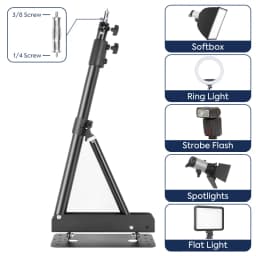 22inch Ring Light With 54/67inch Wall Mount Boom Arm Photo Studio Kit 180º Flexible 3/8" 1/4" Thread Stand And Led Fill Light