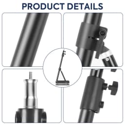 22inch Ring Light With 54/67inch Wall Mount Boom Arm Photo Studio Kit 180º Flexible 3/8" 1/4" Thread Stand And Led Fill Light