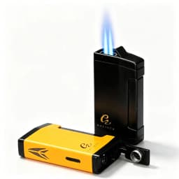 GALINER Luxury Cigar Set Accessories Metal Ashtray Cigar Lighter Butane Gas 2 Fire Lighters W/ Cutter Punch Leather Cigar Case