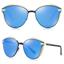 BARCUR Vintage Polarized Sunglasses Women Round Sun Glassess Ladies Cat Eye Women's Glasses