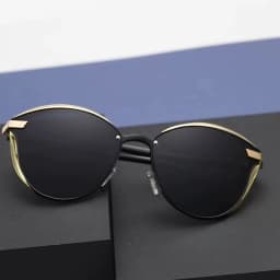 BARCUR Vintage Polarized Sunglasses Women Round Sun Glassess Ladies Cat Eye Women's Glasses