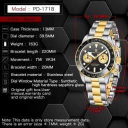 2026 New PAGANI DESIGN Men's Analog Quartz Watches BB Chronograph Vintage Automatic Watch For Men Date AR Sapphire Sports Clock