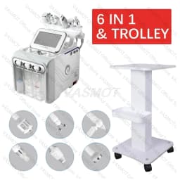 Hydrogen Oxygen Facial Machine With Beauty Salon Trolley Cart RF Lifting Tightening Blackhead Removal Facial Spa Rejuvenation