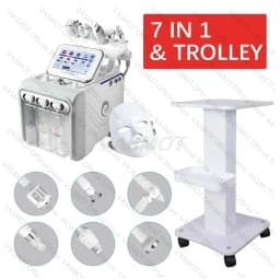 Hydrogen Oxygen Facial Machine With Beauty Salon Trolley Cart RF Lifting Tightening Blackhead Removal Facial Spa Rejuvenation