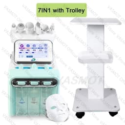 Hydrogen Oxygen Facial Machine With Beauty Salon Trolley Cart RF Lifting Tightening Blackhead Removal Facial Spa Rejuvenation