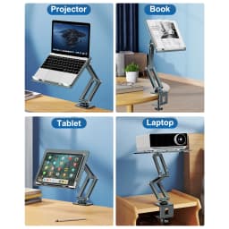 Oatsbasf Laptop Stand Clamp Tablet Hightening Support Holder Book Bracket Desktop Bed Lazy Stand 360°Rotating Reading Stand