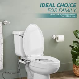 Bidet Toilet Seat Attachment Ultra-thin Non-electric Self-cleaning Dual Nozzles Frontal & Rear Wash Cold Water Personal Hygiene