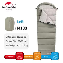 Naturehike M Series Envelope Sleeping Bag Portable Machine-washable Splicing Double Sleeping Bag For camping Hiking Outdoors