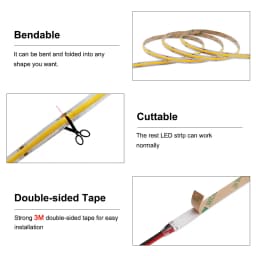 24V 12V 5m 10m COB LED Strip Light 5/8/10mm High Density Flexible LED Ribbon 3000K 4000K 6000K Dimmable LED Tape For Home Decor