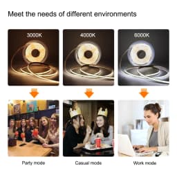 24V 12V 5m 10m COB LED Strip Light 5/8/10mm High Density Flexible LED Ribbon 3000K 4000K 6000K Dimmable LED Tape For Home Decor