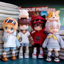 OB11 Clothes Lovely Cat's Paw Hoodie Cosplay Doll  Sweater Pants Suit for Obitsu 11,  GSC Body, Body9, 1/12bjd, YMY Doll Clothes