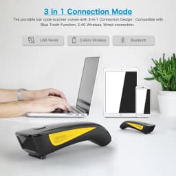 NETUM C750 Barcode Scanner Wireless Bluetooth Pocket USB 1D 2D for Inventory Barcode Reader for Tablet IOS Android-Fast Shipping