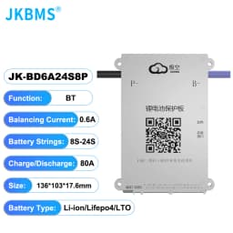 JKBMS SMART BMS 24V 36V 48V 60V 80A BMS 600MA Balance Li-Ion LTO 18650 Battery Lifepo4 Battery 8S 9S 10S 11S 12S 13S 14S 16S 17S