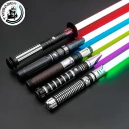 TXQSABER Heavy Dueling RGB / Neo Pixel Smooth Lightsaber Colors Changing Metal Hilt Lock up Blaster Jedi Sword Kids Toys