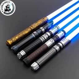 TXQSABER Heavy Dueling RGB / Neo Pixel Smooth Lightsaber Colors Changing Metal Hilt Lock up Blaster Jedi Sword Kids Toys