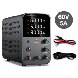 Wanptek Adjustable DC Power Supply 60V 5A Lab Bench Power Source Stabilized Power Supply Voltage Regulator Switch 120V 30V 10A