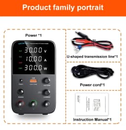 Wanptek Adjustable DC Power Supply 60V 5A Lab Bench Power Source Stabilized Power Supply Voltage Regulator Switch 120V 30V 10A