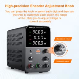 Wanptek Adjustable DC Power Supply 60V 5A Lab Bench Power Source Stabilized Power Supply Voltage Regulator Switch 120V 30V 10A