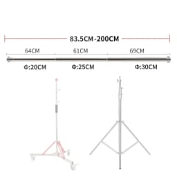 2/3m Stainless Steel Telescopic Rod, can be UIsed with 2.8m/3.2m tripod to Form Photography Frame Super Stable Loading