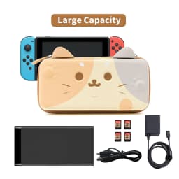 GeekShare Cat Ears Carry Case Compatible with Normal Switch and Switch OLED Portable Hardshell Carrying Case Game Accessories