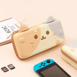 GeekShare Cat Ears Carry Case Compatible with Normal Switch and Switch OLED Portable Hardshell Carrying Case Game Accessories