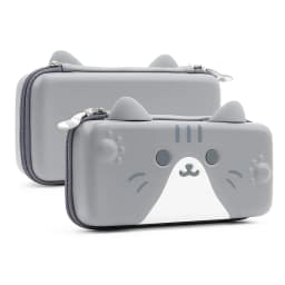 GeekShare Cat Ears Carry Case Compatible with Normal Switch and Switch OLED Portable Hardshell Carrying Case Game Accessories