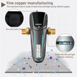 OSWNKW-08Pre Filter Purifier Whole House Spin Down Sediment Water Filter Central Prefilter System Backwash Stainless Steel Mesh