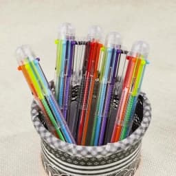 50 Pack Multicolor Ballpoint Fun Pens 0.5mm 6-in-1 Rainbow Retractable Pens Kids Office School Classroom Supplies Students Gift