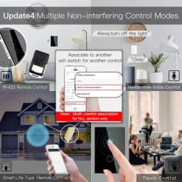 WiFi Smart Light Touch Switch No Neutral Wire Required Smart Life Tuya APP Control Alexa Google Home Compatible 1/2/3 Gang EU US