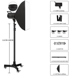 SH Metal Floor Light Stand Photography Fill Lighting Stand With 3pcs Casters Wheel Dual-use Background Light Stand