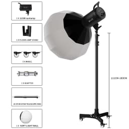 SH Metal Floor Light Stand Photography Fill Lighting Stand With 3pcs Casters Wheel Dual-use Background Light Stand